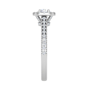 0.30 cts Solitaire Halo Diamond Shank Platinum Ring JL PT RH RD 282   Jewelove.US