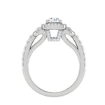 Load image into Gallery viewer, 0.50cts Solitaire Halo Diamond Shank Platinum Ring JL PT 202   Jewelove.US
