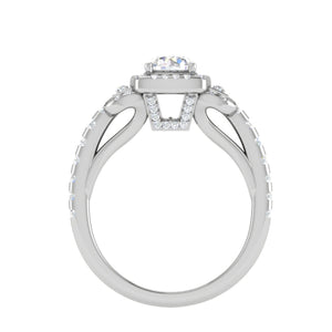 0.50cts Solitaire Halo Diamond Shank Platinum Ring JL PT 202   Jewelove.US