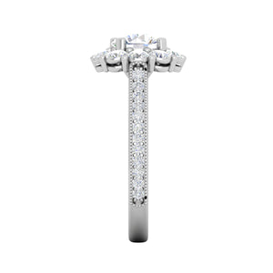 0.70cts Solitaire Halo Diamond Shank Platinum Diamond Ring JL PT RH RD 162   Jewelove.US