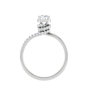 0.30 cts Solitaire Designer Halo Diamond Shank Platinum Ring JL PT RP RD 179   Jewelove.US