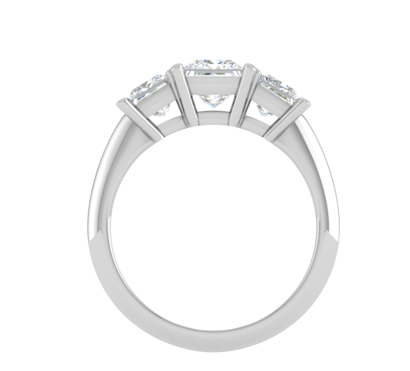 1.00 cts. Princess Cut Solitaire Platinum Diamond Accents Ring JL PT R3 PR 131   Jewelove.US