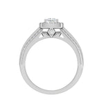Load image into Gallery viewer, 0.40 cts Princess Cut Solitaire Halo Diamond Split Shank Platinum Ring JL PT RH RD WB5998E   Jewelove.US
