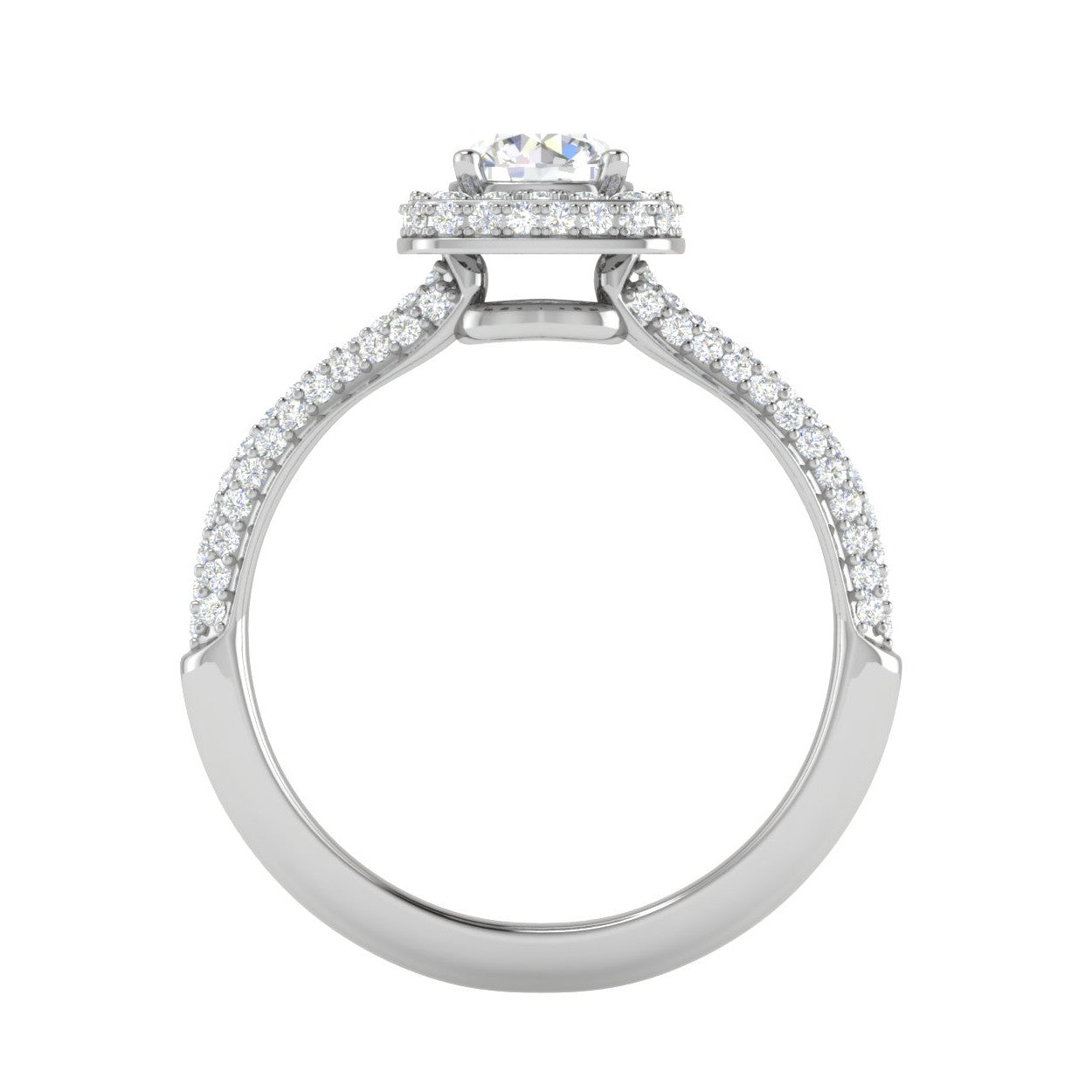 0.50 cts Double Square Diamond Split Solitaire Platinum Ring JL PT RH RD 231   Jewelove.US