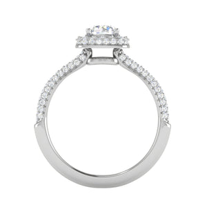 0.50 cts Double Square Diamond Split Solitaire Platinum Ring JL PT RH RD 231   Jewelove.US