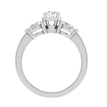 Load image into Gallery viewer, 0.70 cts Solitaire with Pear Cut Diamond Accents Platinum Ring JL PT R3 RD 104   Jewelove.US
