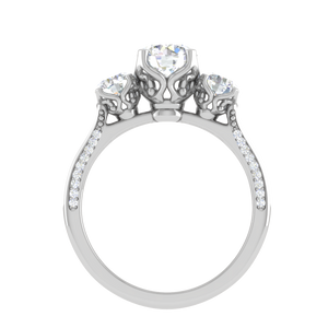 1.00 cts Platinum Solitaire Diamond Shank Ring JL PT R3 RD 114   Jewelove.US