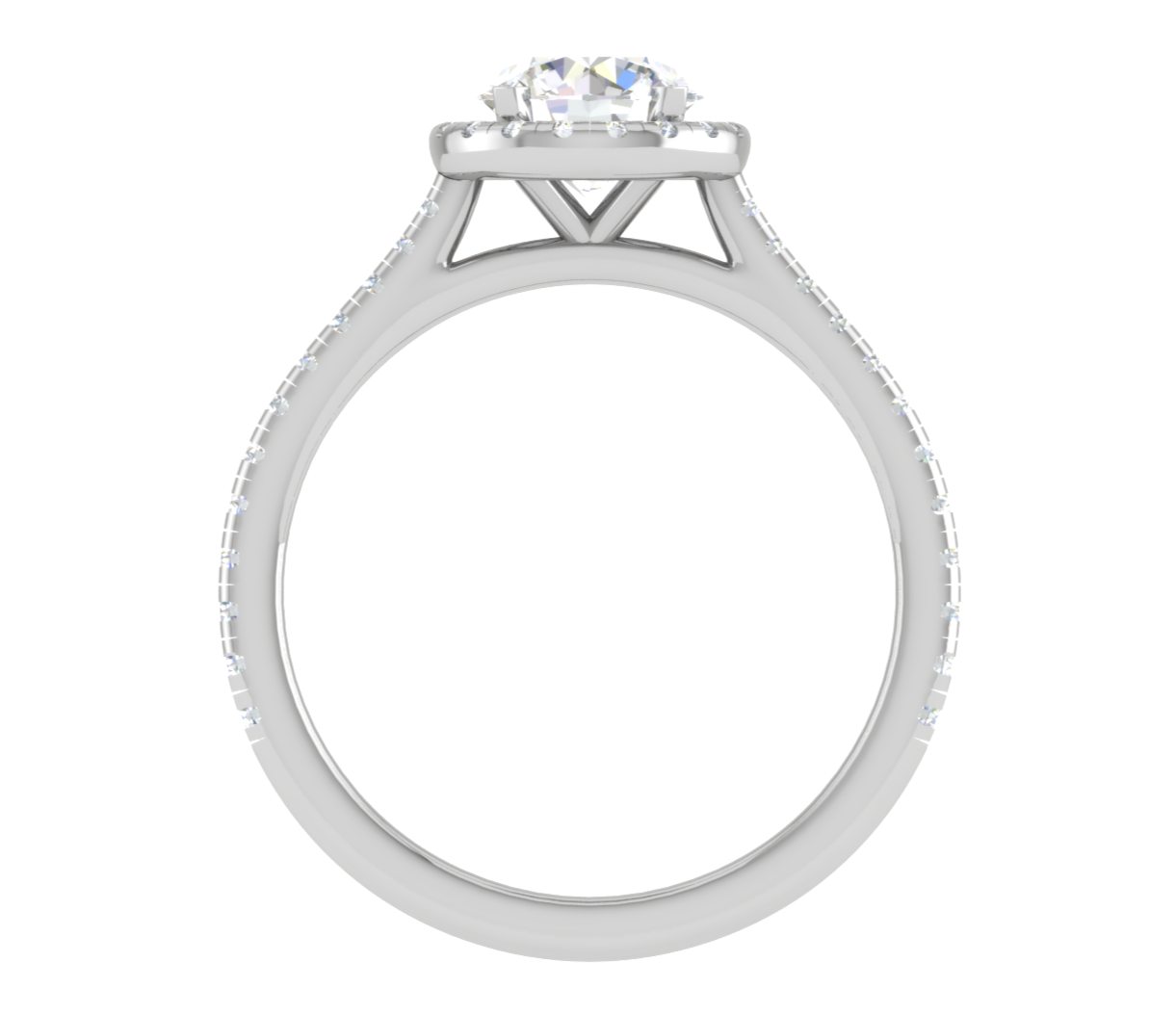 0.70 cts Solitaire Halo Diamond Shank Platinum Ring JL PT RH RD 109   Jewelove.US
