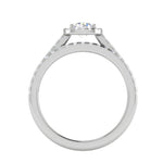 Load image into Gallery viewer, 0.50 cts Solitaire Halo Diamond Split Shank Platinum Ring JL PT RH RD 297   Jewelove.US
