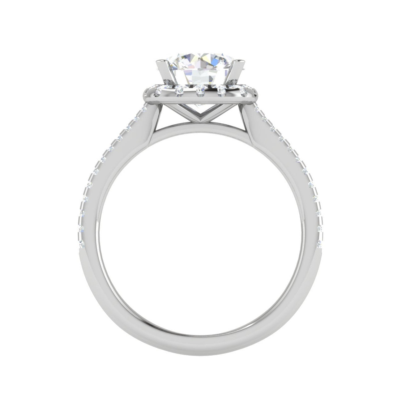 0.70cts Solitaire Halo Diamond Shank Platinum Ring JL PT REHS1480   Jewelove.US