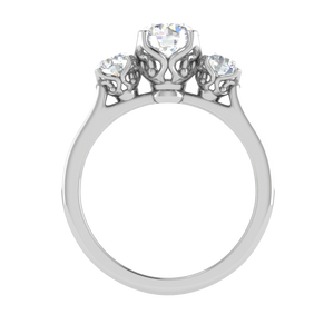 1.00 cts Platinum Solitaire with Diamond Shank Ring JL PT R3 RD 113   Jewelove.US