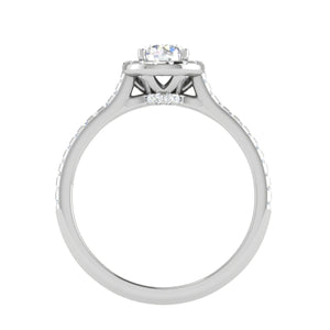 0.50 cts Solitaire Halo Diamond Shank Platinum Ring JL PT RH RD 249   Jewelove.US