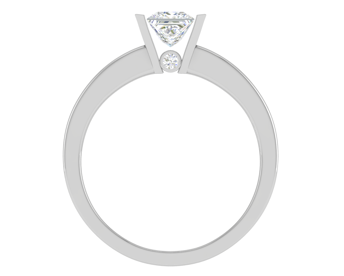 0.50 cts Princess Cut Solitaire Diamond Shank Platinum Ring JL PT RC PR 195   Jewelove.US