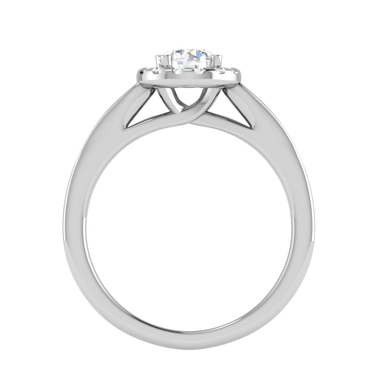 0.50 cts Solitaire Halo Diamond Platinum Ring JL PT RH RD 291   Jewelove.US