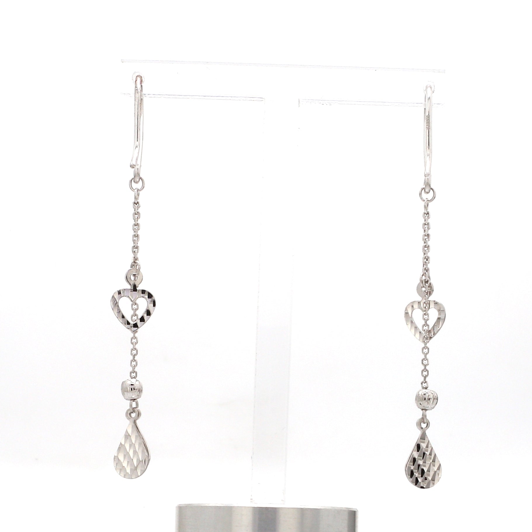 Japanese Platinum Earrings with Diamond Cutting for Women JL PT E 285   Jewelove.US