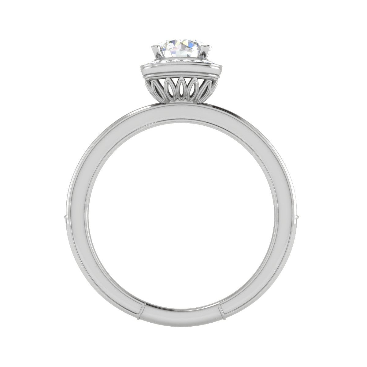 0.50 cts Solitaire Square Halod Diamond Shank Platinum Ring JL PT RH RD 190   Jewelove.US