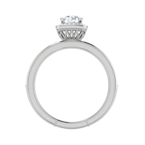 0.50 cts Solitaire Square Halod Diamond Shank Platinum Ring JL PT RH RD 190   Jewelove.US