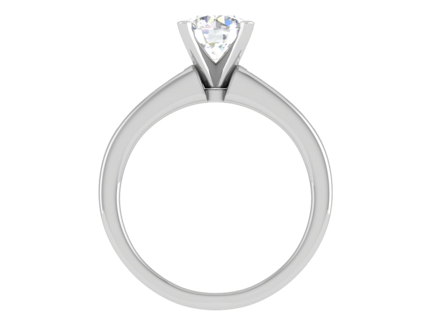0.30 cts Solitaire with Princess cut Diamond Shank Platinum Ring JL PT RC PR 186   Jewelove.US