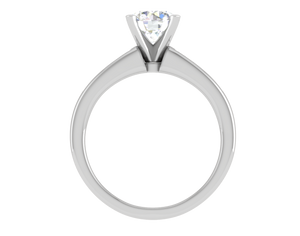 0.30 cts Solitaire with Princess cut Diamond Shank Platinum Ring JL PT RC PR 186   Jewelove.US