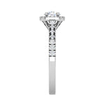 Load image into Gallery viewer, 0.50 cts Solitaire Halo Diamond Shank Platinum Ring JL PT RH RD 173   Jewelove.US
