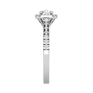0.50 cts Solitaire Halo Diamond Shank Platinum Ring JL PT RH RD 173   Jewelove.US