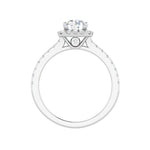 Load image into Gallery viewer, 0.50cts Halo Solitaire Diamond Shank Platinum Ring for Women   Jewelove.US
