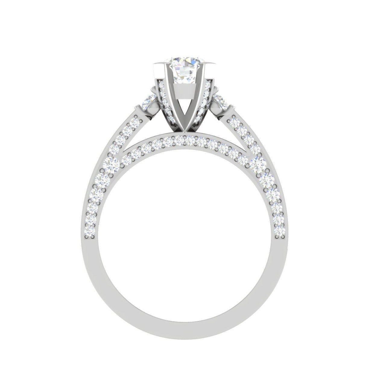 0.30 cts Solitaire Platinum Diamond Split Shank Ring JL PT PR RD 115   Jewelove.US