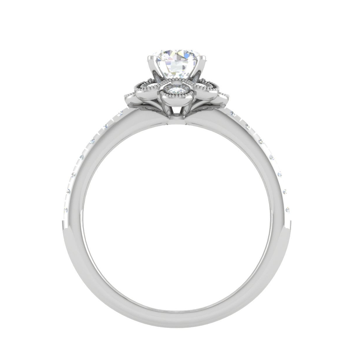 0.30 cts Solitaire Shank Diamond Platinum Ring for Women JL PT RV RD 119   Jewelove
