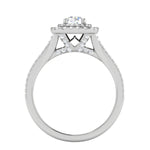 Load image into Gallery viewer, 0.50 cts Solitaire Square Double Halo Diamond Split Shank Platinum Ring JL PT RH RD 263   Jewelove.US
