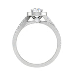 Load image into Gallery viewer, 0.50 cts Solitaire Halo Diamond Twisted Shank Platinum Ring JL PT RP RD 132   Jewelove.US
