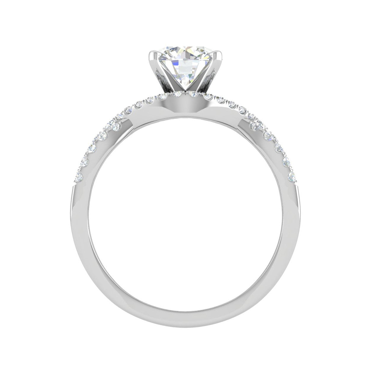 0.50cts Solitaire Halo Diamond Split Shank Platinum Ring JL PT WB5917E   Jewelove.US
