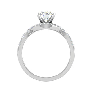 0.50cts Solitaire Halo Diamond Split Shank Platinum Ring JL PT WB5917E   Jewelove.US