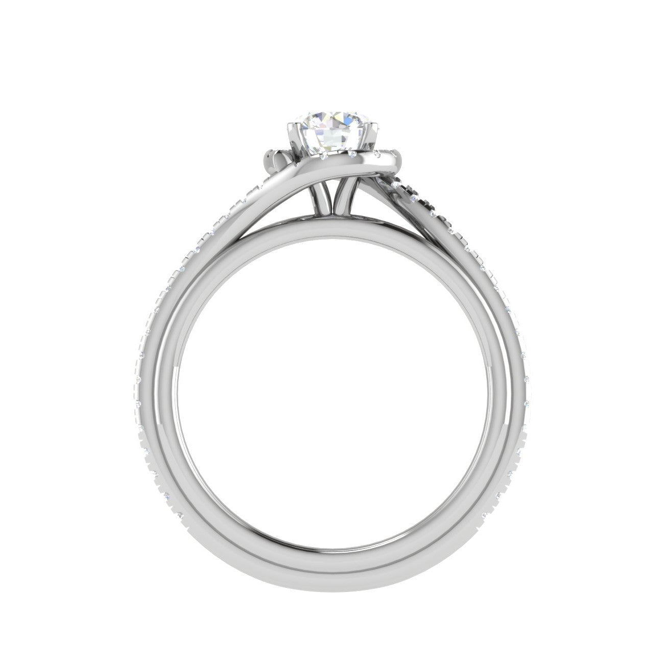 0.30 cts Solitaire Platinum Halo Diamond Shank Ring JL PT PR RD 176-A   Jewelove.US