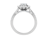 Load image into Gallery viewer, 0.50 cts Princess Cut Solitaire Double Halo Diamond Twisted Shank Platinum Ring JL PT RH PR 259   Jewelove.US
