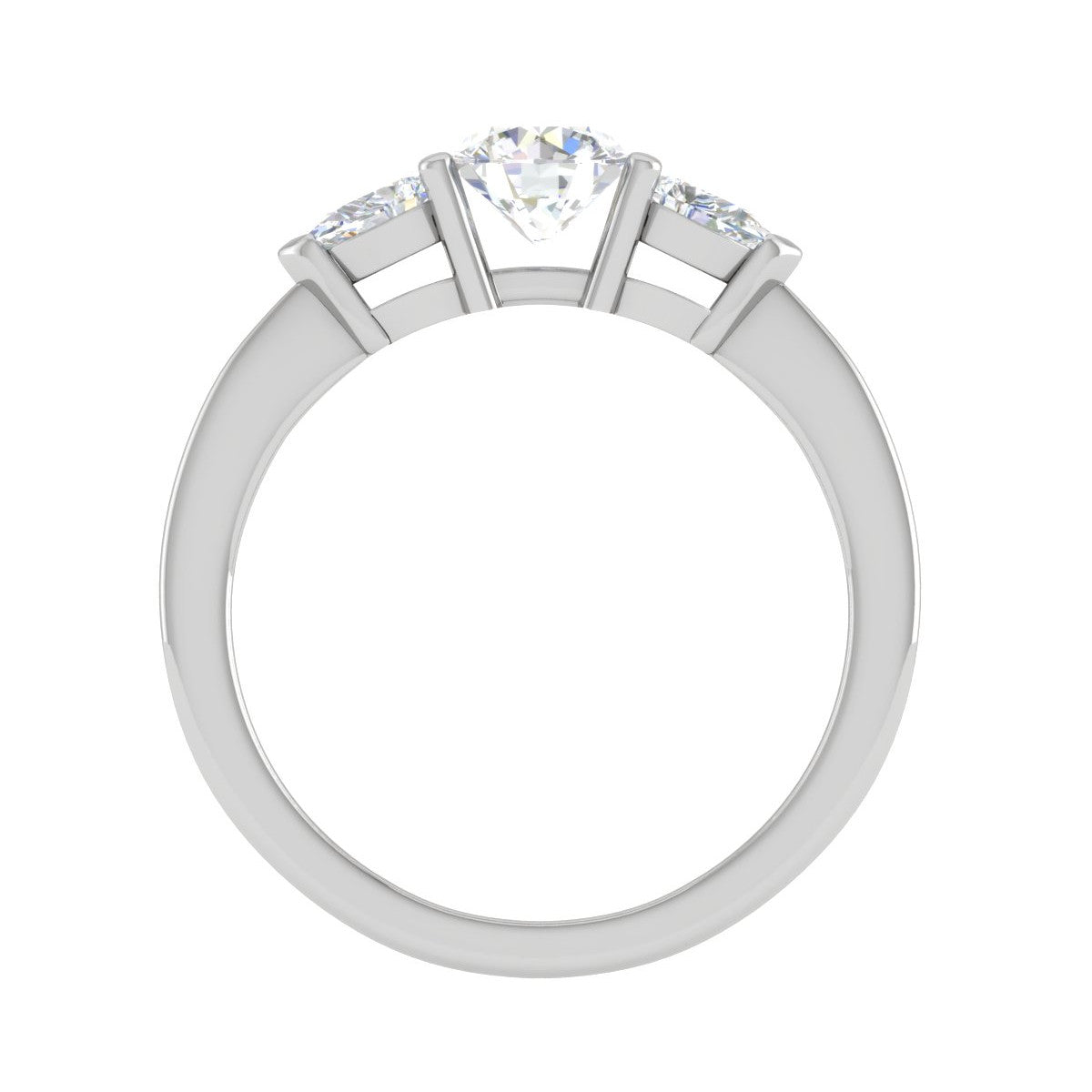 0.70 cts Solitaire with Pear Cut Diamond Accents Platinum Ring JL PT R3 RD 100   Jewelove.US