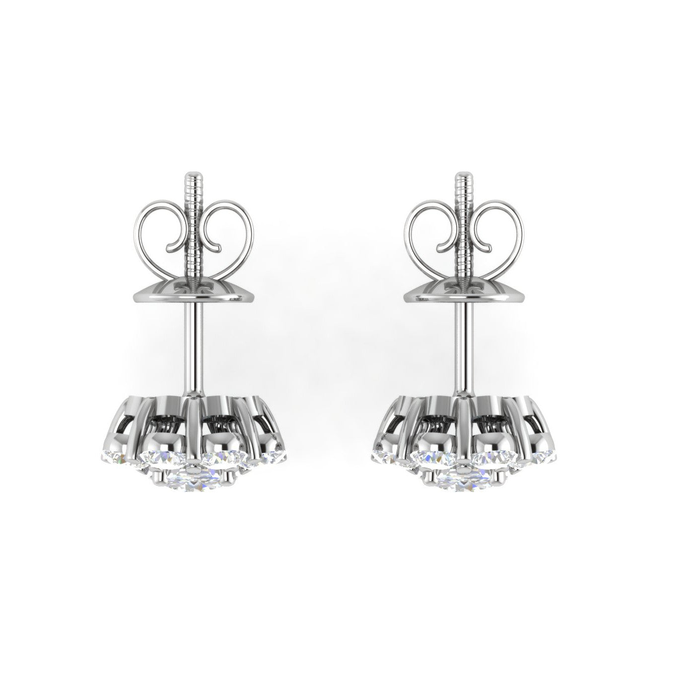 Platinum Solitaire Diamond Earrings for Women JL PT SE RD 111   Jewelove