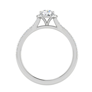 0.50 cts Solitaire Halo Diamond Shank Platinum Ring JL PT RH RD 233   Jewelove.US