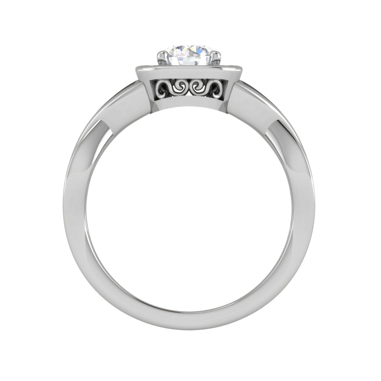 0.50 cts Solitaire Halo Diamond Split Platinum Diamonds Ring JL PT RH RD 304   Jewelove.US