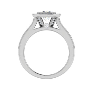 0.70 cts Solitaire Halo Diamond Shank Platinum Ring JL PT RH RD 128   Jewelove.US