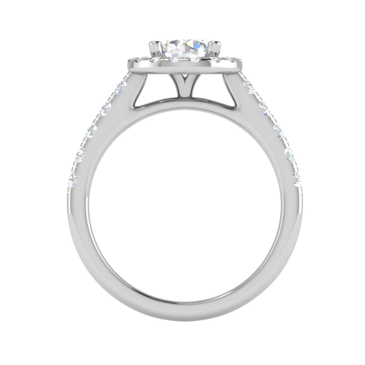 0.70 cts Solitaire Halo Diamond Shank Platinum Ring JL PT RH RD 151   Jewelove.US