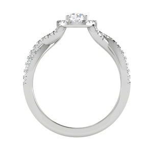 0.50 cts Solitaire Halo Diamond Split Shank Platinum Diamond Ring JL PT RH RD 200   Jewelove.US