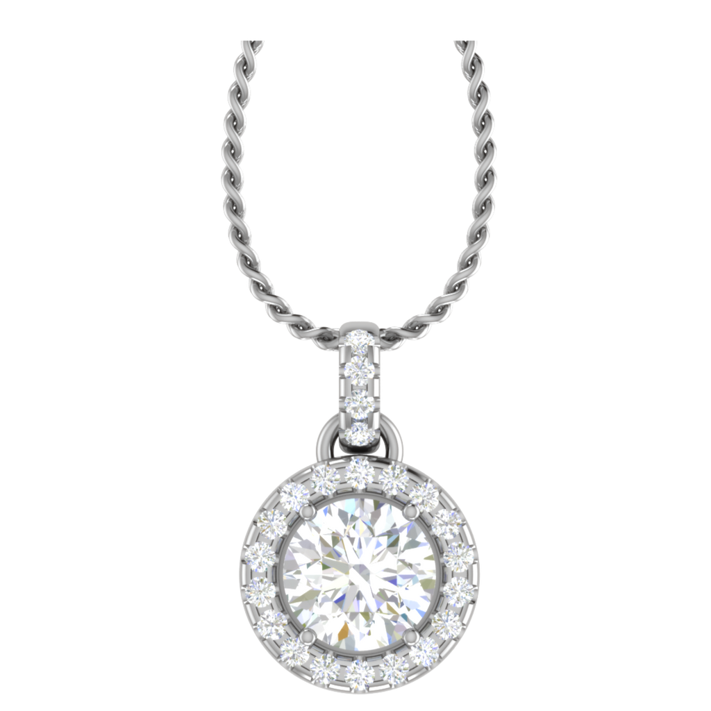 Platinum Solitaire Pendant for Women JL PT P PF RD 113  Default-Title Jewelove.US