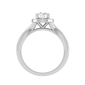 0.30 cts. Solitaire Platinum Halo Diamond Engagement Ring JL PT WB6003E   Jewelove