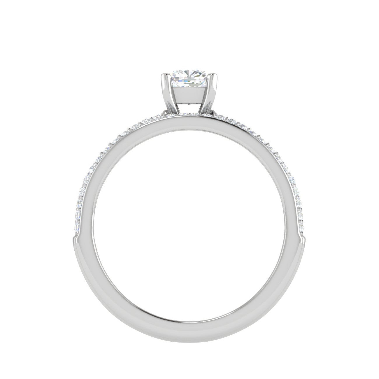 0.30 cts. Cushion Solitaire Diamond Split Shank Platinum Ring JL PT RP CU 199   Jewelove.US