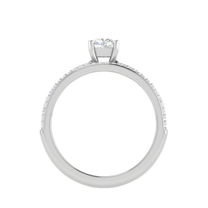 0.30 cts. Cushion Solitaire Diamond Split Shank Platinum Ring JL PT RP CU 199   Jewelove.US