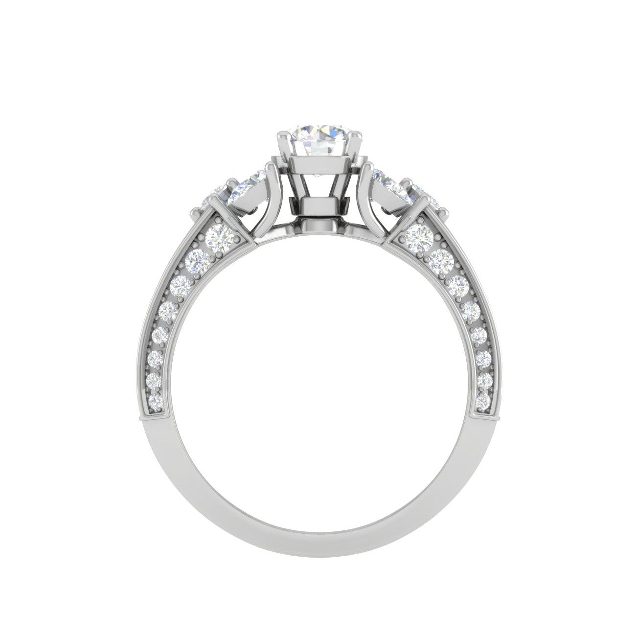 0.30 cts Solitaire with Pear Diamond Split Shank Platinum Ring JL PT MHD0215M   Jewelove.US