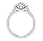 Load image into Gallery viewer, 0.50 cts Princess Cut Solitaire Double Halo Diamond Shank Platinum Ring JL PT RH PR 280   Jewelove.US
