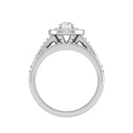 Load image into Gallery viewer, 0.30 cts Solitaire Double Halo Diamond Split Shank Platinum Ring JL PT MHD272   Jewelove.US
