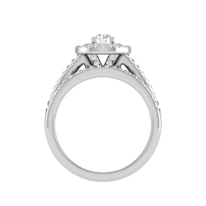 0.30 cts Solitaire Double Halo Diamond Split Shank Platinum Ring JL PT MHD272   Jewelove.US