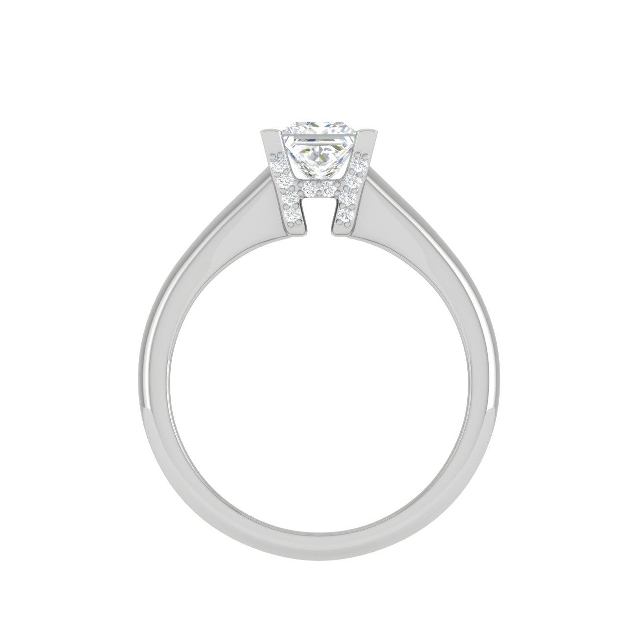 0.30 cts. Princess Cut Solitaire Shank Platinum Diamond Engagement Ring JL PT MHD267EG   Jewelove.US